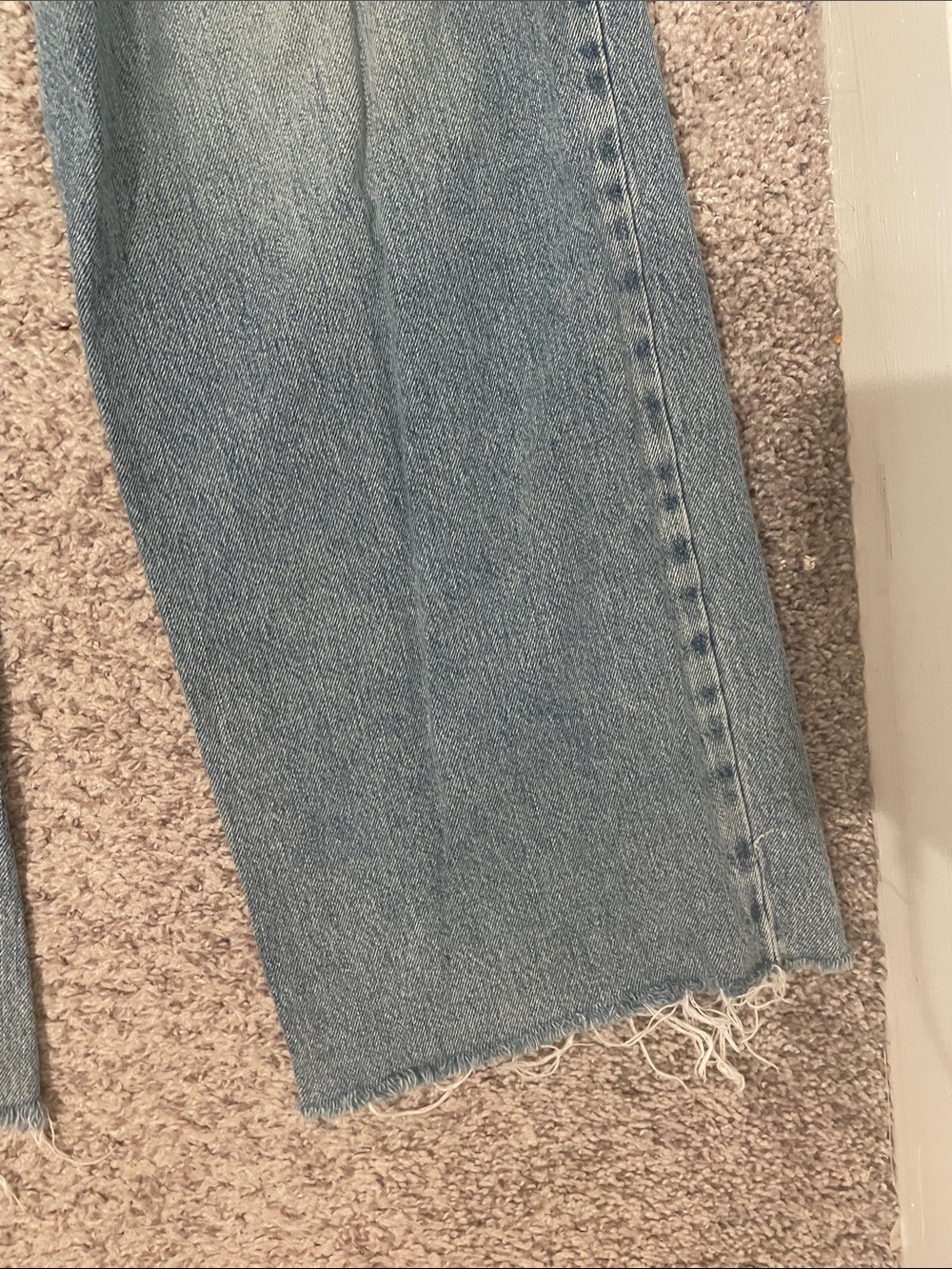 AllSaints Light Blue Wide-Leg High-Rise elastic waist Jeans size 4 - Picture 2 of 7